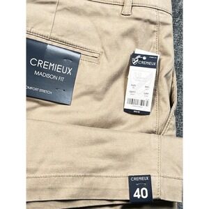 Cremieux Madison Fit Khaki‎ Shorts Mens 40 Comfort Stretch Beige Casual